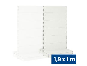 prodejni regal oboustranny plne steny 1900 x 1000 x 900 mm pridavny bila 140886