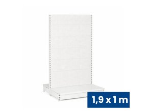 prodejni regal oboustranny perfo steny 1900 x 1000 x 900 mm zakladni bila 140931