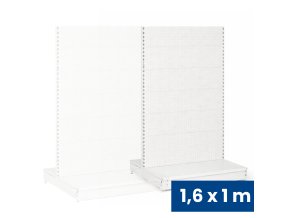 prodejni regal oboustranny perfo steny 1600 x 1000 x 900 mm pridavny bila 142322