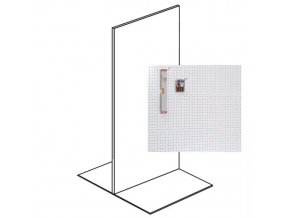 Prodejní regál oboustranný, perfo stěny, 2200 x 1000 x 900 mm, přídavný, bílá