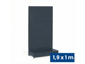prodejni regal jednostranny plne steny 1900 x 1000 x 450 mm zakladni antracit 140833