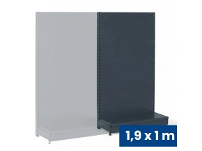 prodejni regal jednostranny plne steny 1900 x 1000 x 450 mm pridavny antracit 140889