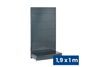 prodejni regal jednostranny perfo steny 1900 x 1000 x 450 mm zakladni antracit 140812