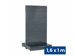 prodejni regal oboustranny plne steny 1600 x 1000 x 900 mm zakladni antracit 140920
