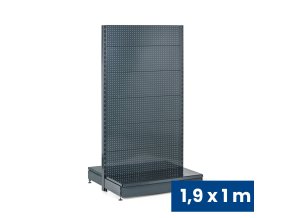 prodejni regal oboustranny perfo steny 1900 x 1000 x 900 mm zakladni antracit 141345