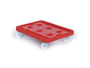 plastovy vozik xl na prepravky 800x600 mm 500 kg por kola cervena 105749