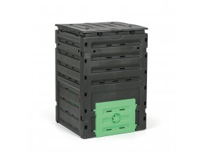 Plastový zahradní kompostér, 450 l, černý/zelený