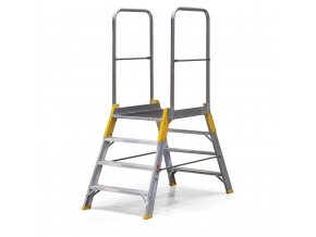 hlinikovy mustek zebrik s plosinou oboustranny alve forte 2x4 pricky vyska plosiny 0 83 m 77774