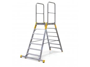 hlinikovy mustek zebrik s plosinou oboustranny alve forte 2x7 pricky vyska plosiny 1 47 m 77777