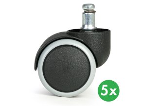 Kolečka pro kancelářské židle, 50 mm, pro tvrdé podlahy, sada 5 ks