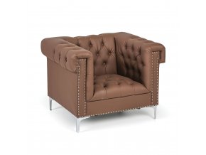 kozene kreslo rick hnede 56858