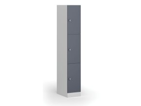 satni skrinka s1 s uloznymi boxy 3 boxy 1850 x 300 x 500 mm demont otocny zamek tmave sede dvere 111093