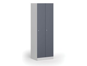 kovova satni skrinka 2 oddily 1850 x 600 x 500 mm demont cylindricky zamek tmave sede dvere 111324