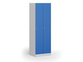 kovova satni skrinka 2 oddily 1850 x 600 x 500 mm demont cylindricky zamek modre dvere 111327