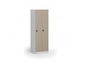 Kovová šatní skříňka, 2-dveřová, 1850 x 600 x 500 mm, kódový zámek, béžové dveře