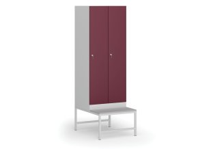 satni skrinka s lavickou 2 oddily 1875 x 600 x 500 800 mm demont cylindricky zamek cervene dvere 110995