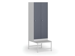 satni skrinka s lavickou 2 oddily 1875 x 600 x 500 800 mm demont otocny zamek tmave sede dvere 110981