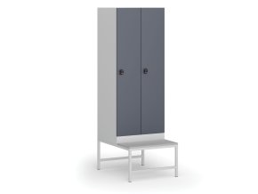 satni skrinka s lavickou 2 oddily 1875 x 600 x 500 800 mm demont kodovy zamek tmave sede dvere 110854
