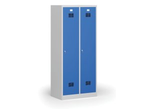 kovova satni skrinka s mezistenou 2 oddily 1850 x 800 x 500 mm demont cylindricky zamek modre dvere 111317