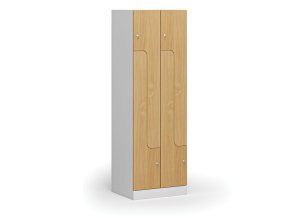 kovova satni skrinka z 4 oddily 1850 x 600 x 500 mm demont cylindricky zamek laminovane dvere buk 111008