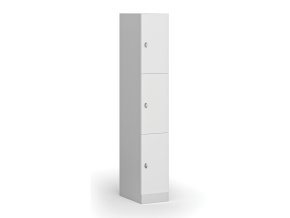satni skrinka s uloznymi boxy 3 boxy 1850 x 300 x 500 mm demont otocny zamek laminovane dvere bila 110807