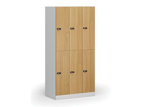satni skrinka s uloznymi boxy 6 boxu 1850 x 900 x 500 mm mechanicky kodovy zamek laminovane dvere buk 111050