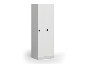 kovova satni skrinka 2 oddily 1850 x 600 x 500 mm demont kodovy zamek laminovane dvere bila 111074