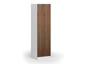 zuzena kovova satni skrinka s1 2 oddily 1850 x 500 x 500 mm demont cylindricky zamek laminovane dvere orech 111091