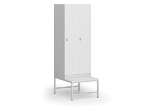 satni skrinka s lavickou 2 oddily 1875 x 600 x 500 800 mm demont otocny zamek laminovane dvere bila 110868