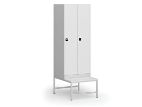 satni skrinka s lavickou 2 oddily 1875 x 600 x 500 800 mm demont rfid zamek laminovane dvere bila 110769