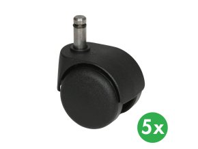 Kolečka pro kancelářské židle, 50 mm, pro měkké podlahy, 5 ks