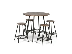 Jídelní/barová sada WELLINGTON ROUND, stůl průměr 90 cm + 4 židle