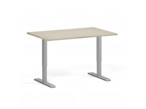 Výškově nastavitelný stůl, elektrický, 675-1325 mm, deska 1200x800 mm, šedá podnož, dub přírodní