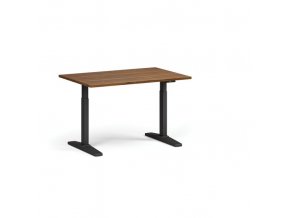 Výškově nastavitelný stůl, elektrický, 675-1325 mm, deska 1200x800 mm, černá podnož, ořech