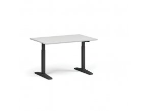 Výškově nastavitelný stůl, elektrický, 675-1325 mm, deska 1200x800 mm, černá podnož, bílá