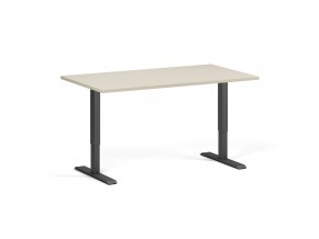 Výškově nastavitelný stůl, elektrický, 675-1325 mm, deska 1400x800 mm, černá podnož, bříza