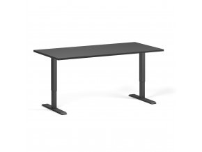 Výškově nastavitelný stůl, elektrický, 675-1325 mm, deska 1600x800 mm, černá podnož, grafit