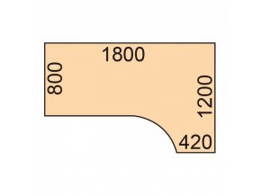 Výškově nastavitelný stůl, elektrický, 675-1325 mm, rohový pravý, deska 1800x1200 mm, šedá podnož, wenge