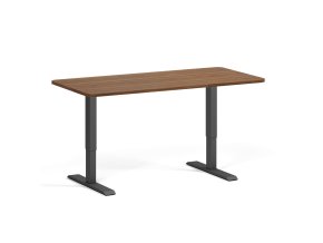 polohovaci stul se zaoblenymi rohy 160x80 cm 2 motory cerna podnoz orech 98422