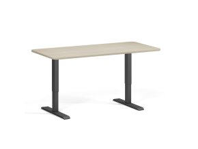 polohovaci stul se zaoblenymi rohy 160x80 cm 2 motory cerna podnoz dub prirodni 98425