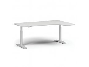 Výškově nastavitelný stůl, elektrický, 675-1325 mm, levý/pravý, deska 1800x1200 mm, bílá podnož, bílá