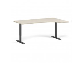 Výškově nastavitelný stůl, elektrický, 675-1325 mm, levý/pravý, deska 1800x1200 mm, černá podnož, bříza