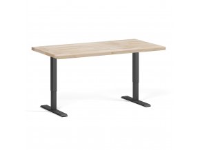 Výškově nastavitelný pracovní stůl do dílny, 2 motory, 1500 x 800 x 760-1230 mm, černá podnož