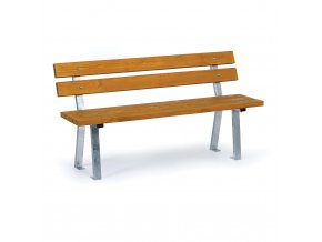Venkovní lavička WOODY s opěradlem, zinkovaná, 1500 mm, limba