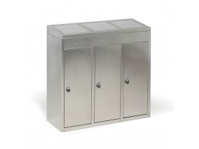 Odpadkový koš na tříděný odpad, 3x37 l, nerez