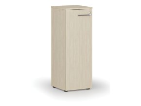 Nízká kancelářská skříň s dveřmi PRIMO WOOD, 1087 x 400 x 420 mm, bříza