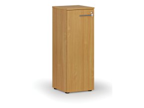 Nízká kancelářská skříň s dveřmi PRIMO WOOD, 400 x 420 x 1087 mm, buk