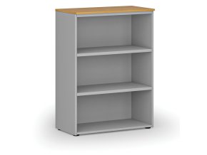 Kancelářský regál PRIMO GRAY, 800 x 420 x 1087 mm, šedá/buk