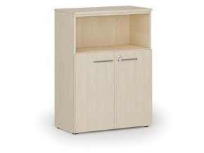 Kombinovaná kancelářská skříň PRIMO WOOD, 800 x 420 x 1087 mm, bříza