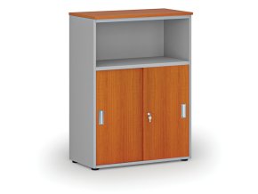 kombinovana kancelarska skrin se zasuvnymi dvermi primo gray 800 x 420 x 1087 mm seda tresen 70531